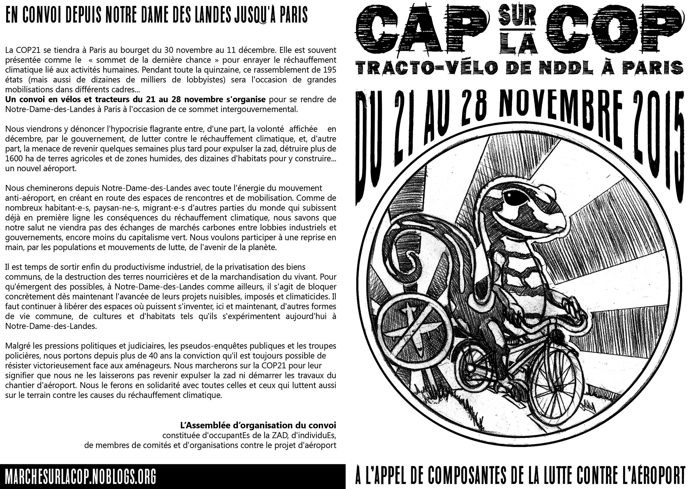 CAP sur la COP à NDDL du 21 au 28  /11/2015